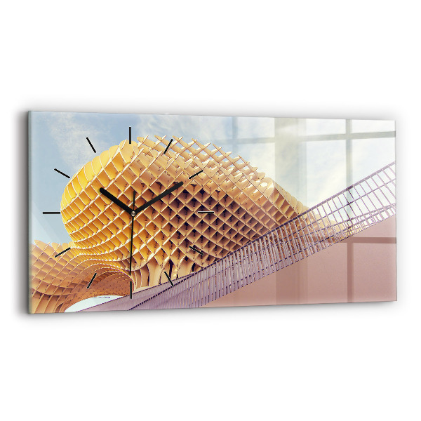 Horizontální skleněné hodiny na stěnu Vyhlídka v Seville