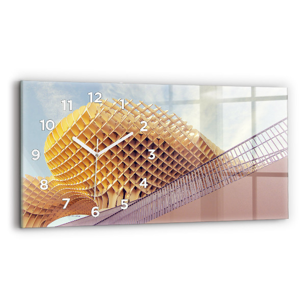 Horizontální skleněné hodiny na stěnu Vyhlídka v Seville