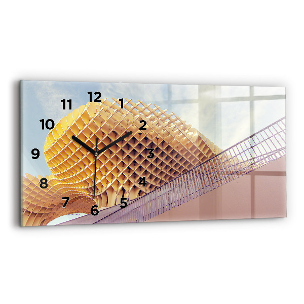 Horizontální skleněné hodiny na stěnu Vyhlídka v Seville