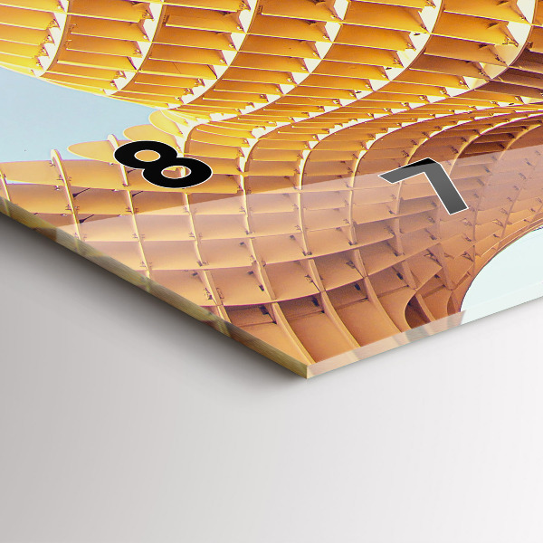 Horizontální skleněné hodiny na stěnu Vyhlídka v Seville