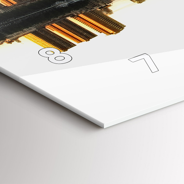 Horizontální skleněné hodiny na stěnu Město u řeky