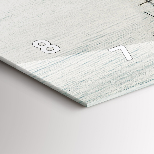 Horizontální skleněné hodiny na stěnu Plachetnice v Dubrovníku