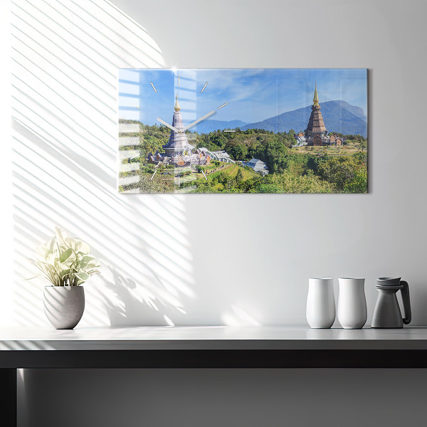 Horizontální hodiny na skle Národní park Chiang mai