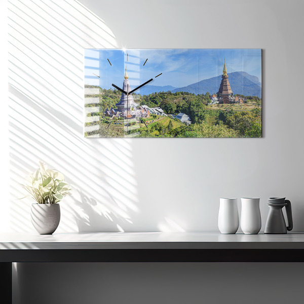 Horizontální hodiny na skle Národní park Chiang mai