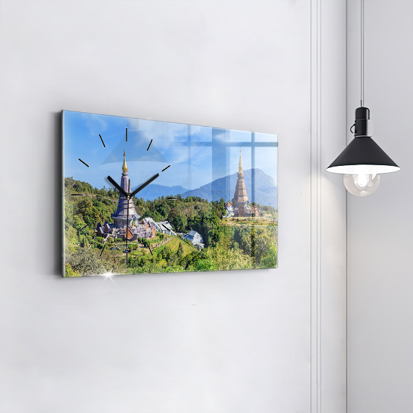 Horizontální hodiny na skle Národní park Chiang mai