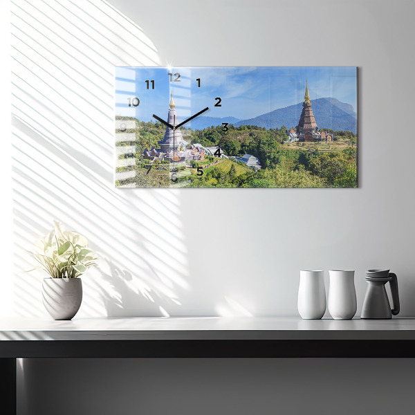Horizontální hodiny na skle Národní park Chiang mai