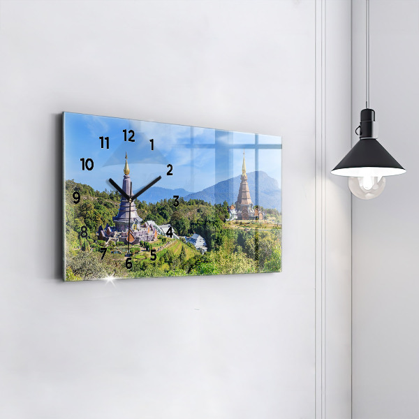 Horizontální hodiny na skle Národní park Chiang mai