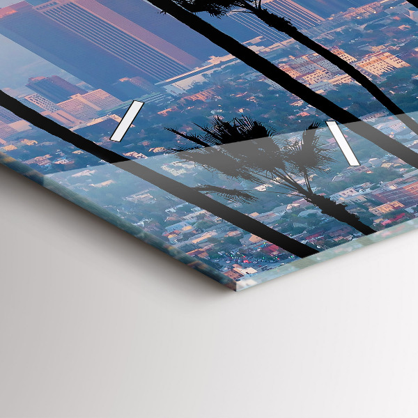 Horizontální hodiny na skle Západ slunce v Los Angeles