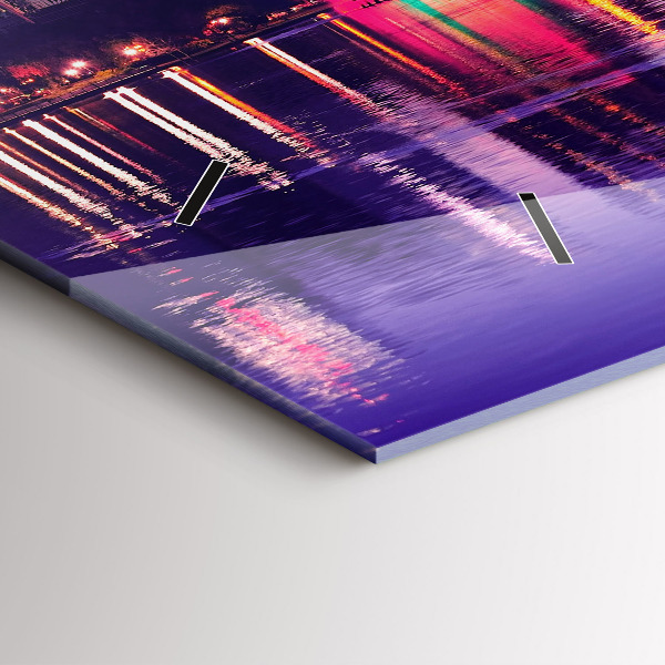 Horizontální hodiny na skle Panorama města Orlando