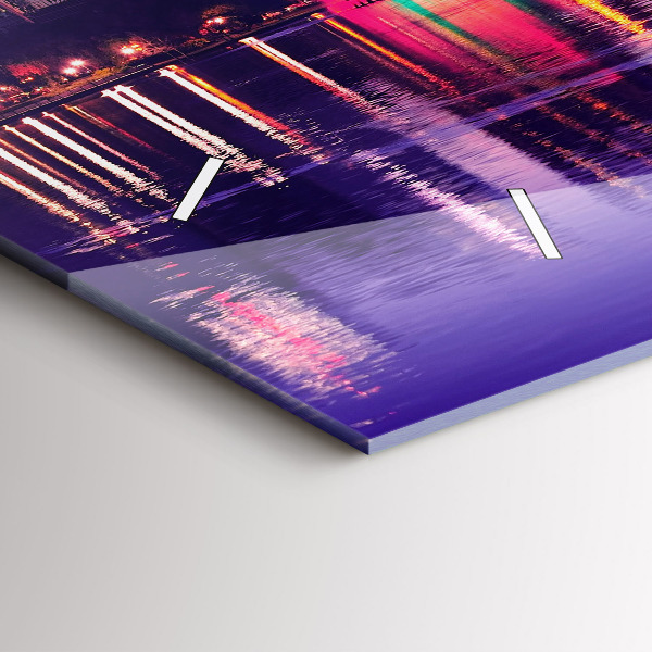 Horizontální hodiny na skle Panorama města Orlando