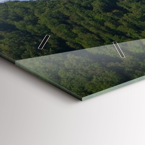 Horizontální skleněné hodiny na stěnu Vrchol Sokolica v Pieninách