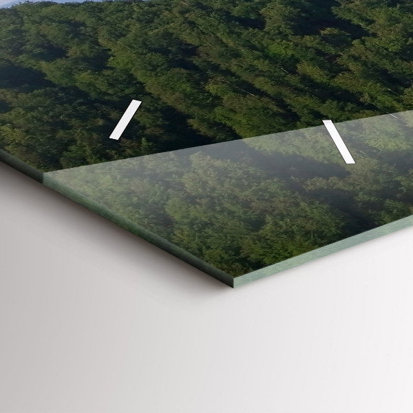 Horizontální skleněné hodiny na stěnu Vrchol Sokolica v Pieninách