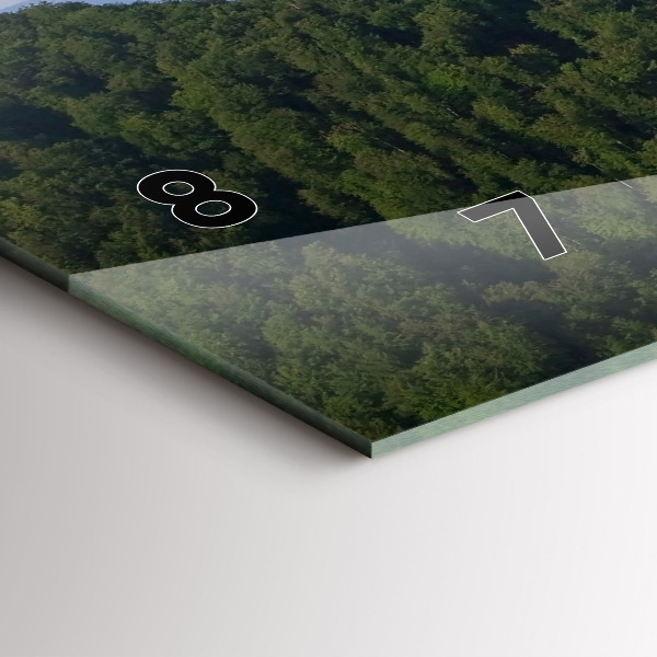 Horizontální skleněné hodiny na stěnu Vrchol Sokolica v Pieninách