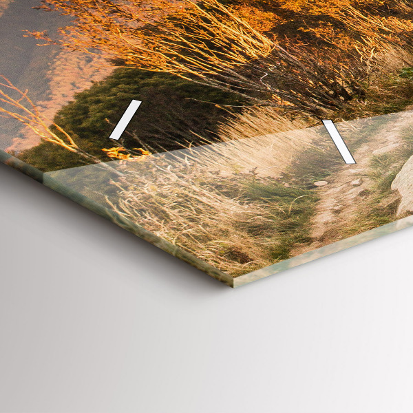 Horizontální hodiny na skle Bieszczady