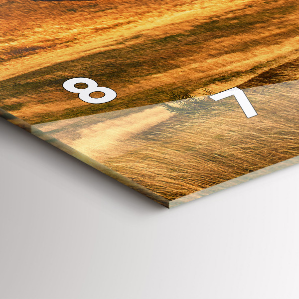 Horizontální skleněné hodiny na stěnu Horská krajina na podzim