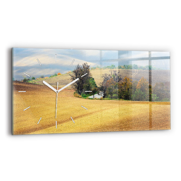 Horizontální hodiny na skle Morava Venkovská krajina