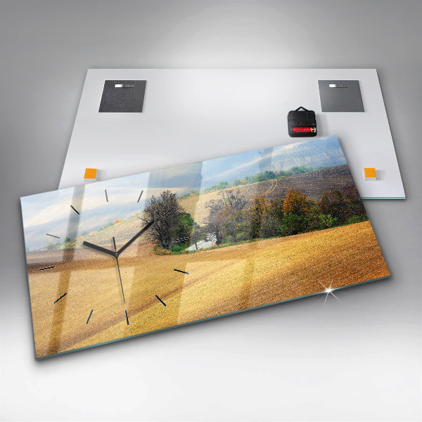 Horizontální hodiny na skle Morava Venkovská krajina