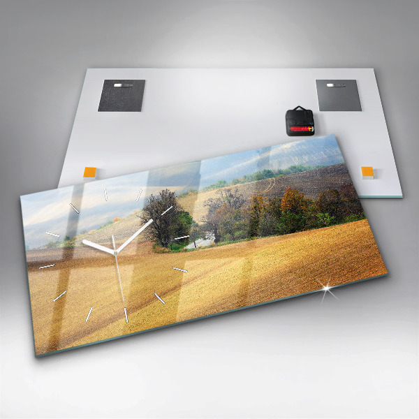 Horizontální hodiny na skle Morava Venkovská krajina