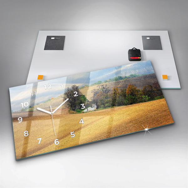 Horizontální hodiny na skle Morava Venkovská krajina