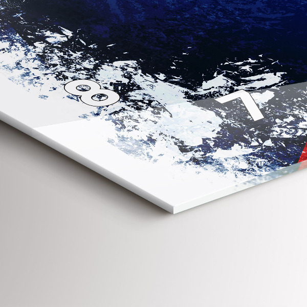 Horizontální hodiny na skle Vlajka České republiky