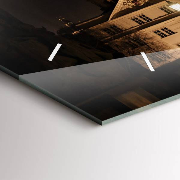 Horizontální skleněné hodiny na stěnu Karlův most v Praze