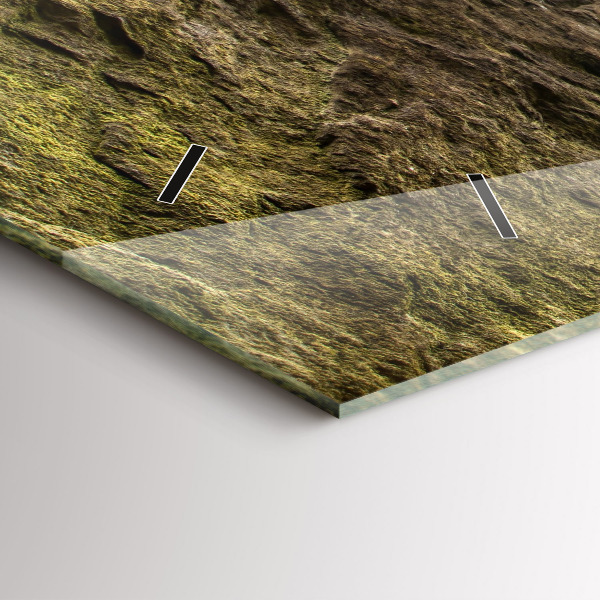 Horizontální skleněné hodiny na stěnu Skalní město v České republice