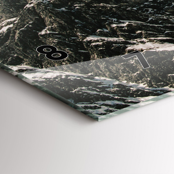 Horizontální skleněné hodiny na stěnu Watzmannovy hory