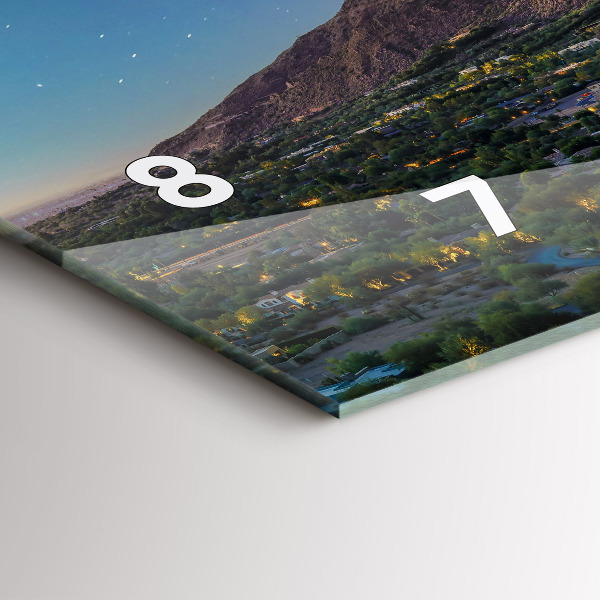 Horizontální skleněné hodiny na stěnu Horská krajina