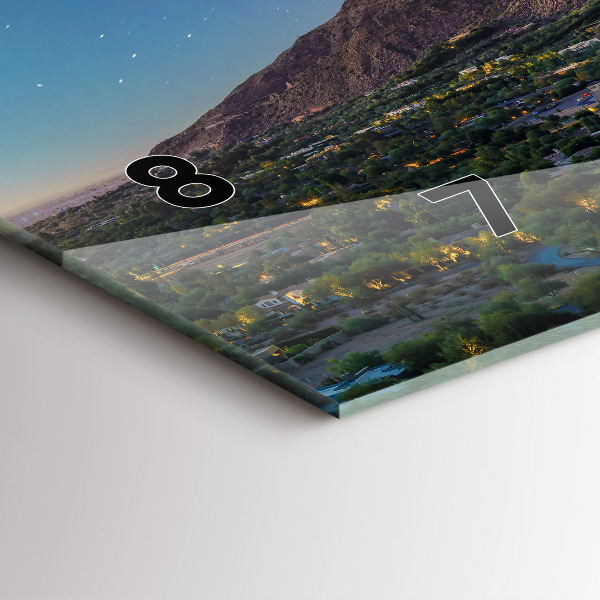 Horizontální skleněné hodiny na stěnu Horská krajina