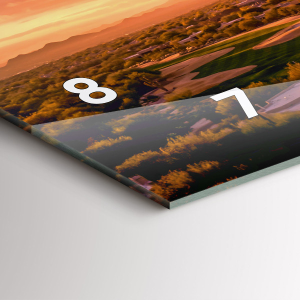 Horizontální skleněné hodiny na stěnu Západ slunce v severním Scottsdale