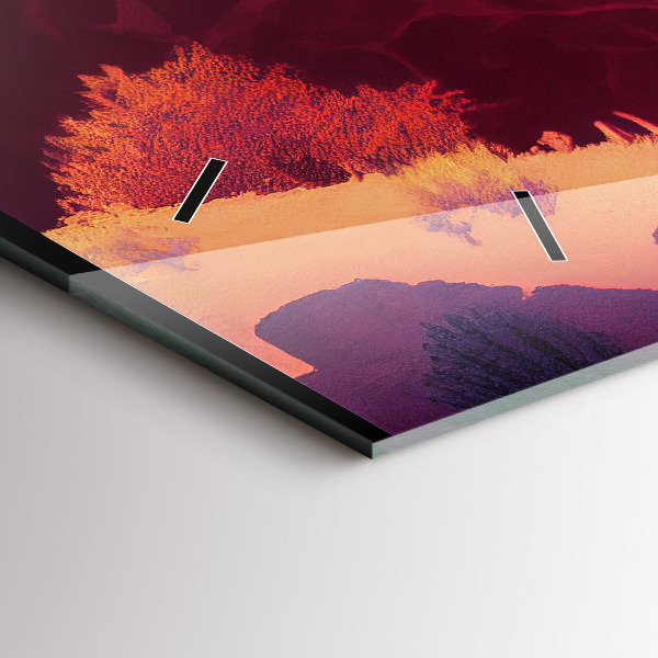 Horizontální skleněné hodiny na stěnu Ilustrace arizonské pouště