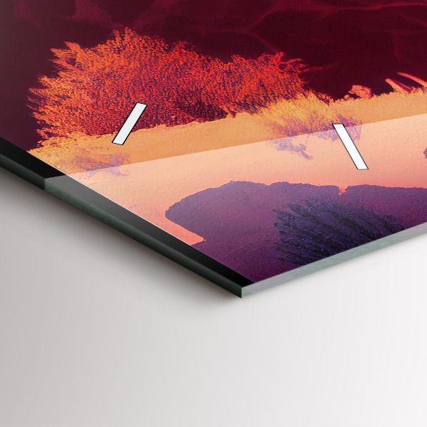 Horizontální skleněné hodiny na stěnu Ilustrace arizonské pouště