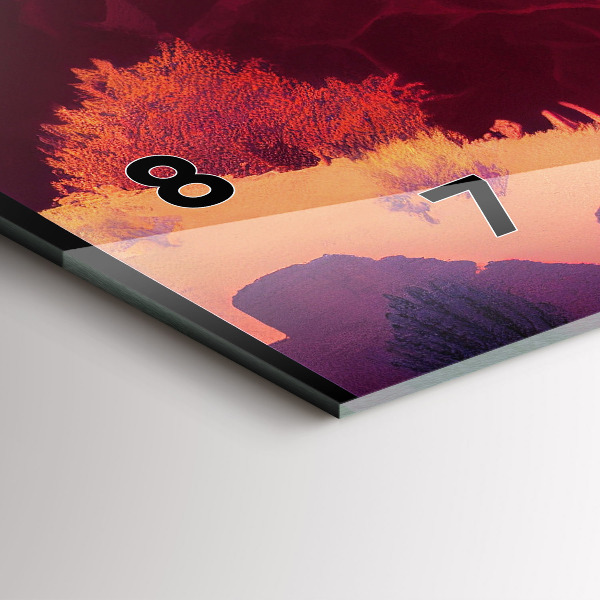 Horizontální skleněné hodiny na stěnu Ilustrace arizonské pouště