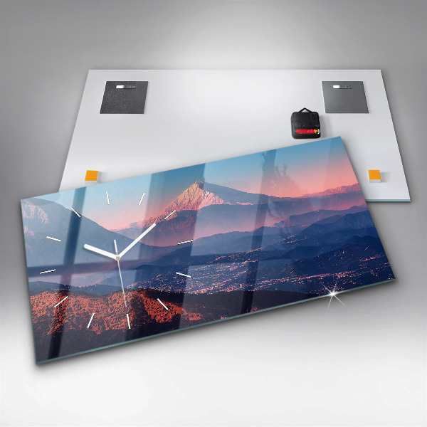 Horizontální skleněné hodiny na stěnu Hory v San Antoniu USA