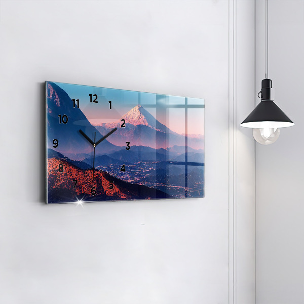 Horizontální skleněné hodiny na stěnu Hory v San Antoniu USA