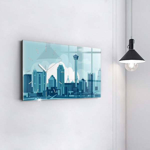 Horizontální skleněné hodiny na stěnu Architektura v USA