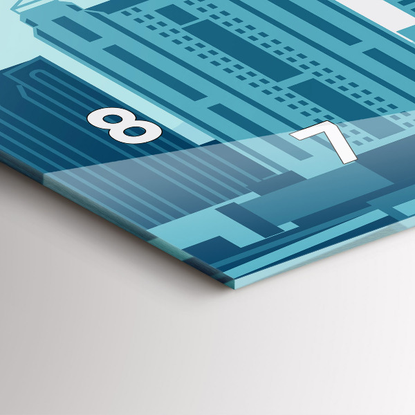 Horizontální skleněné hodiny na stěnu Architektura v USA