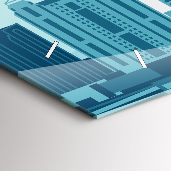 Horizontální skleněné hodiny na stěnu Architektura v USA