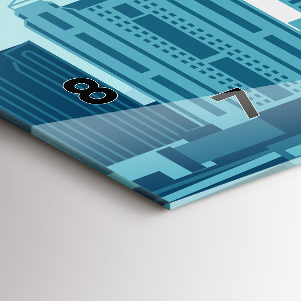 Horizontální skleněné hodiny na stěnu Architektura v USA