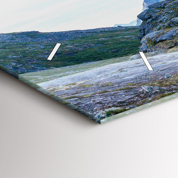 Horizontální hodiny na skle Skalnatá krajina