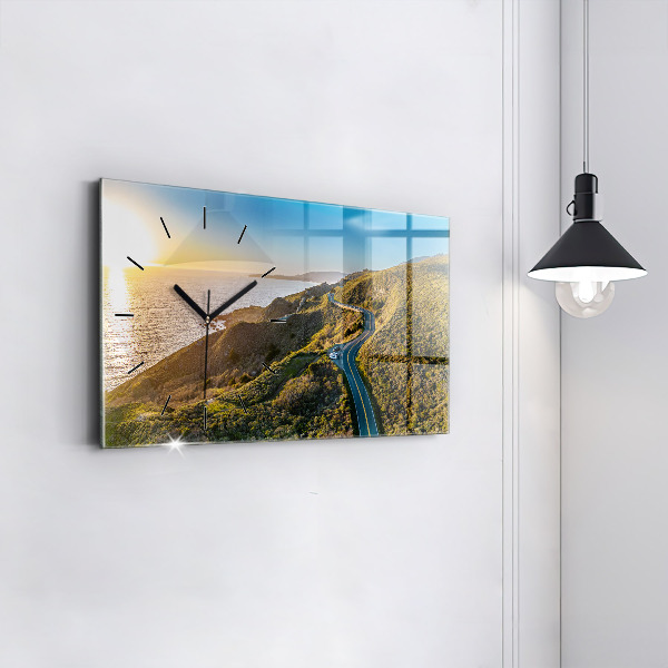 Horizontální skleněné hodiny na stěnu Silnice v San Franciscu