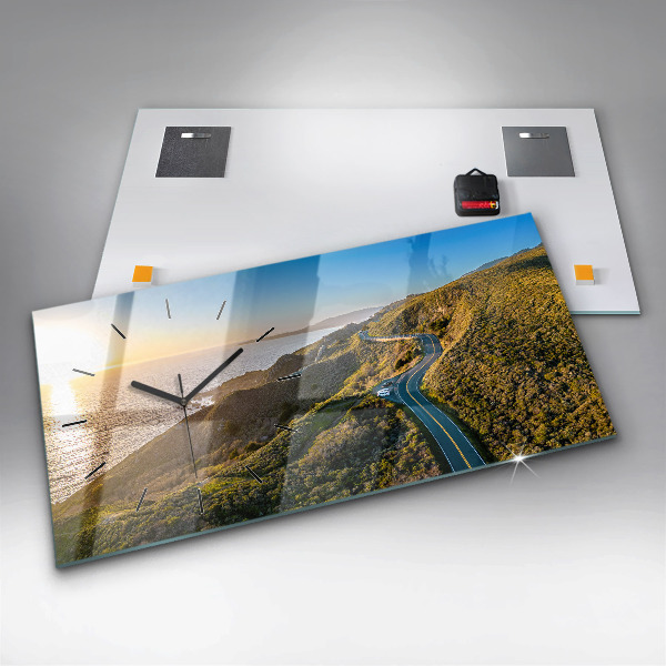 Horizontální skleněné hodiny na stěnu Silnice v San Franciscu