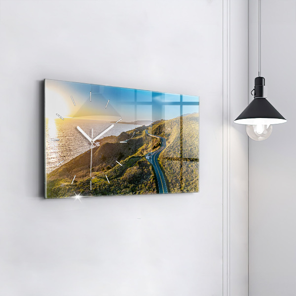 Horizontální skleněné hodiny na stěnu Silnice v San Franciscu