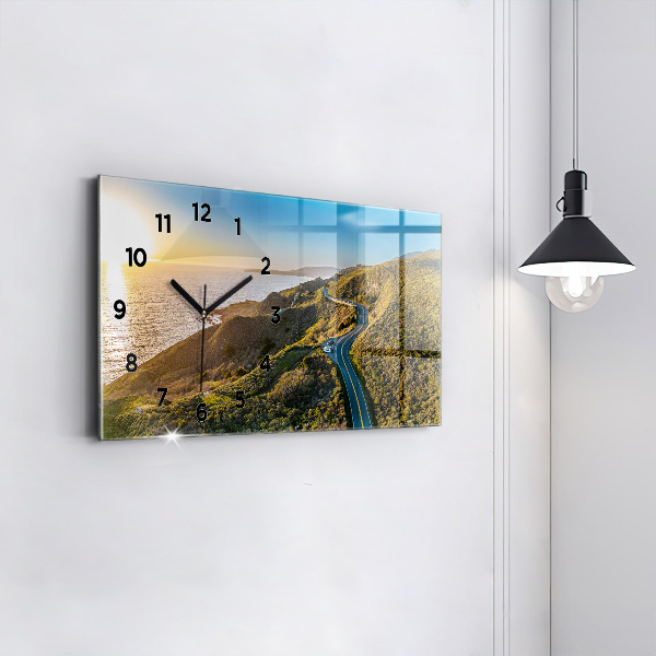 Horizontální skleněné hodiny na stěnu Silnice v San Franciscu