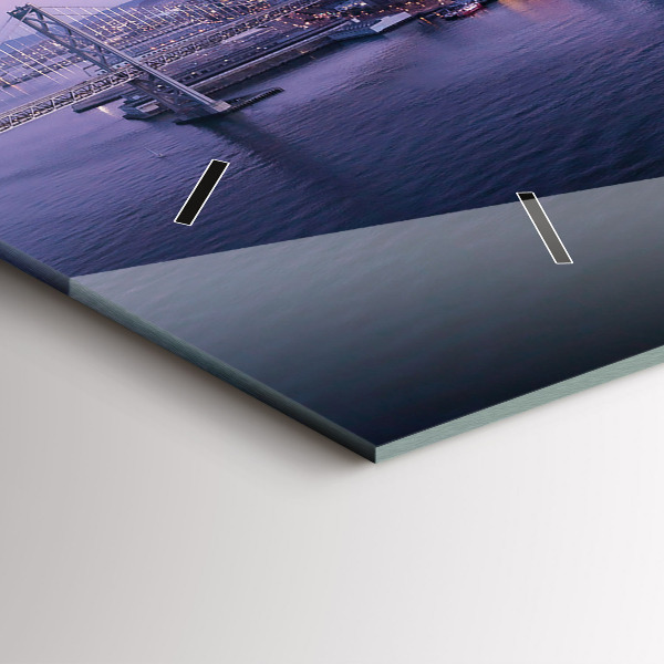 Horizontální skleněné hodiny na stěnu Pohled na San Francisco