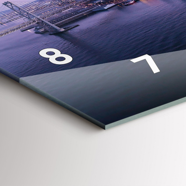 Horizontální skleněné hodiny na stěnu Pohled na San Francisco