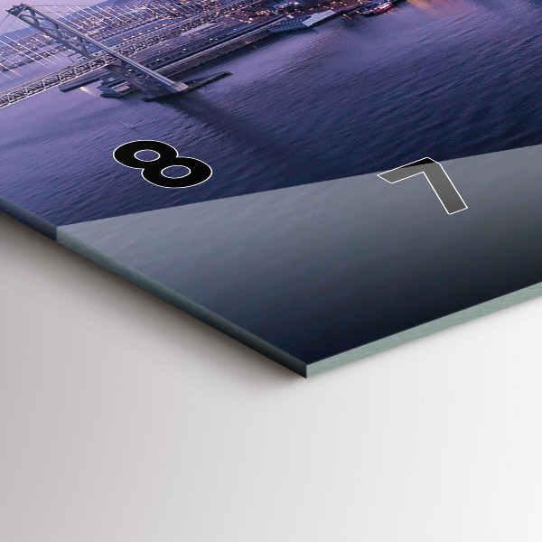 Horizontální skleněné hodiny na stěnu Pohled na San Francisco