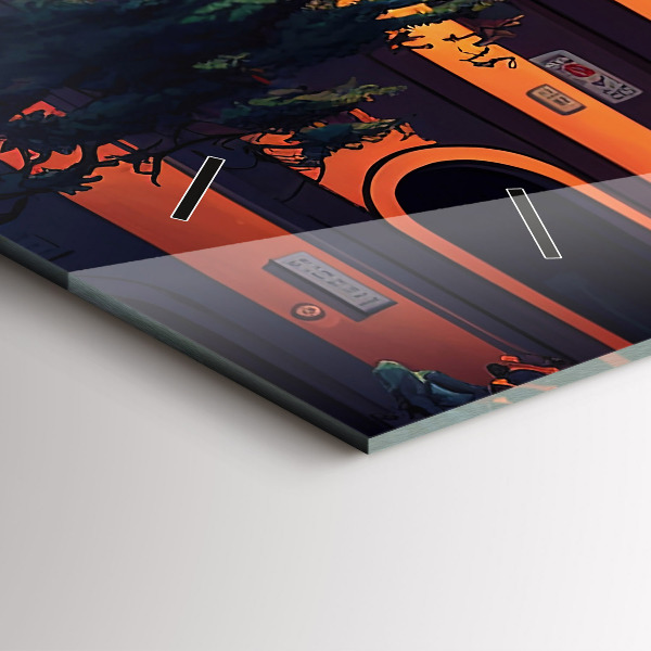 Horizontální skleněné hodiny na stěnu Sanfranciský most