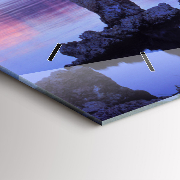 Horizontální hodiny na skle Kalifornské jezero