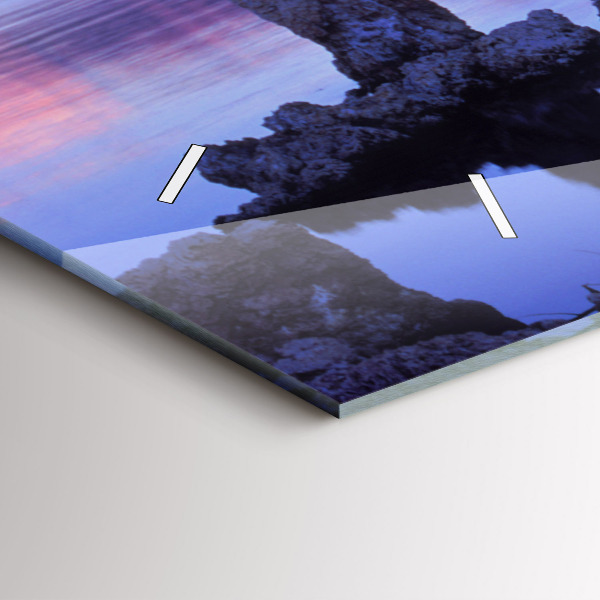 Horizontální hodiny na skle Kalifornské jezero